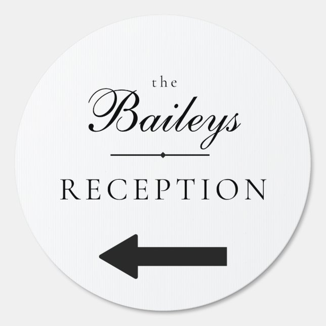 Double Sided Circle Wedding This Way Sign (Front)