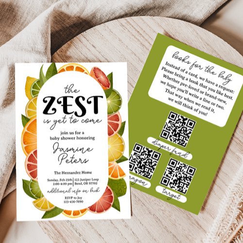 Double Sided Citrus Baby Shower Invitation