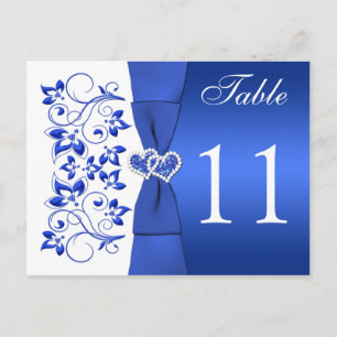 Double-sided Cobalt Blue and White Table Number