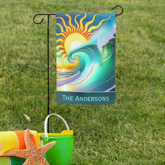  Double Sided Colorful Sun and Surf Signature  Garden Flag (Creator Uploaded)