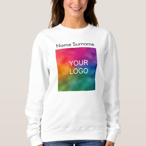 Double Sided Company Business Logo Womens Basic Sweatshirt