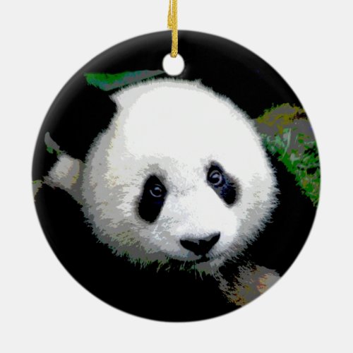 Double Sided Cool Panda Christmas Tree Ornament