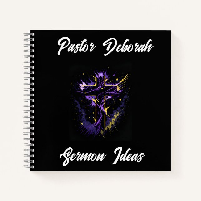 Double Sided Cover Church Sermon Personalized Notebook (Front)