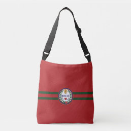 Double-Sided Cross-Body Red Bocce Logo Tote Bag