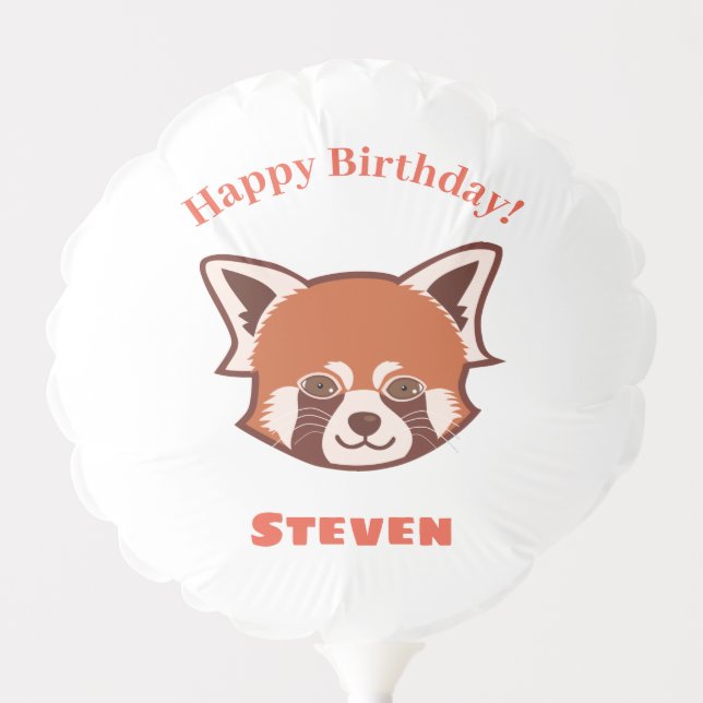 Double-sided customisable "Happy Red Panda" Balloon (Front)