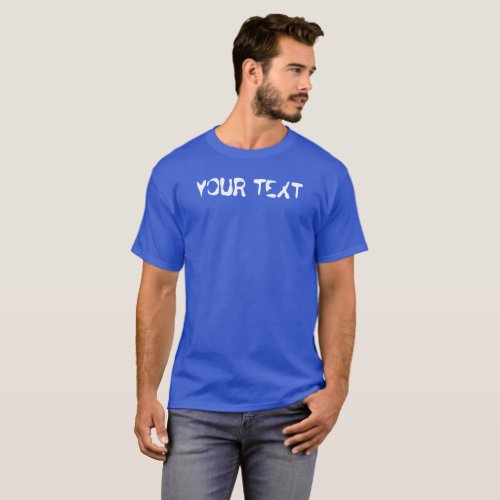 Double Sided Deep Royal Blue Add Your Mens T_Shirt
