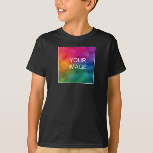 Double Sided Design Add Image Black Template Boys T-Shirt