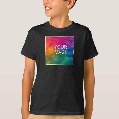 Double Sided Design Add Image Black Template Boys T_Shirt
