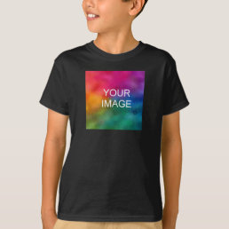Double Sided Design Add Image Black Template Boy&#39;s T-Shirt