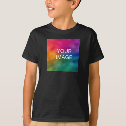 Double Sided Design Add Image Black Template Boys T_Shirt