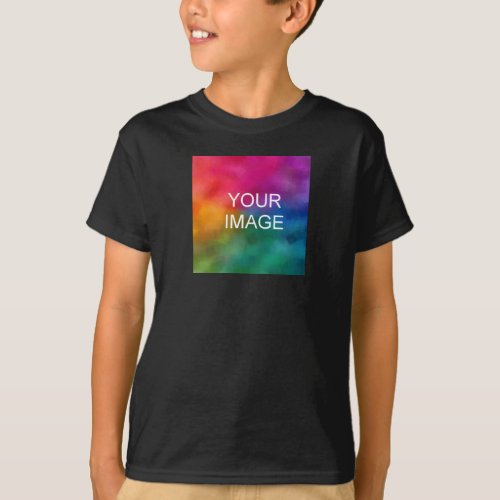 Double Sided Design Add Image Black Template Boys T_Shirt