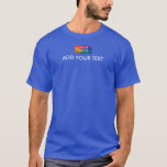 Double Sided Design Add Logo Text Men's T-Shirt<br><div class="desc">Custom Add Company Logo Image Text Here Modern Elegant Tshirts Deep Royal Blue Template Men's Basic T-Shirt.</div>