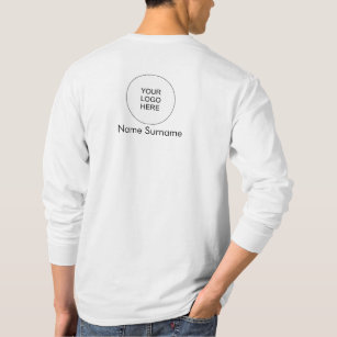 Double Sided Design Company Logo Mens Modern T-Shirt