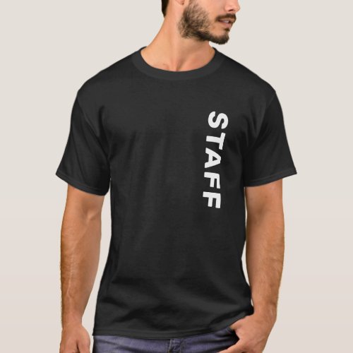 Double Sided Design Crew Staff Member Bulk Mens T_Shirt