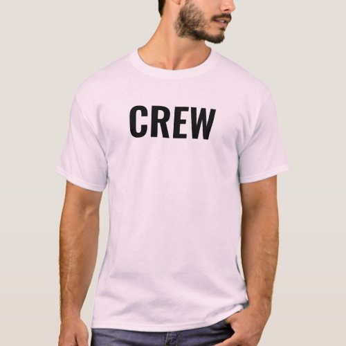 Double Sided Design Crew Staff Mens Pale Pink T_Shirt