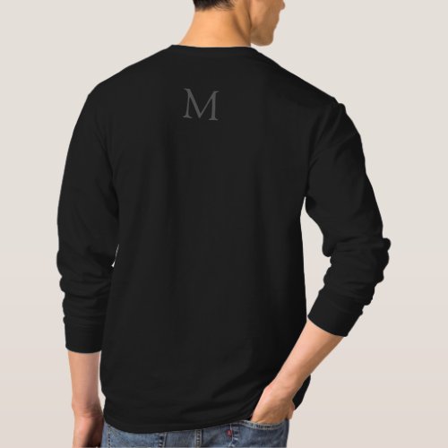 Double Sided Design Monogram Name Template Mens T_Shirt