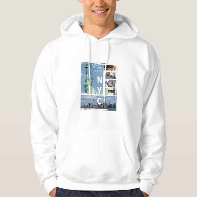 Double Sided Design Nyc Yellow Taxi New York Mens Hoodie (Front)