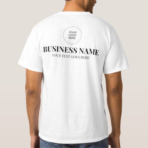 Double Sided Design Print Logo Staff Member Mens T_Shirt