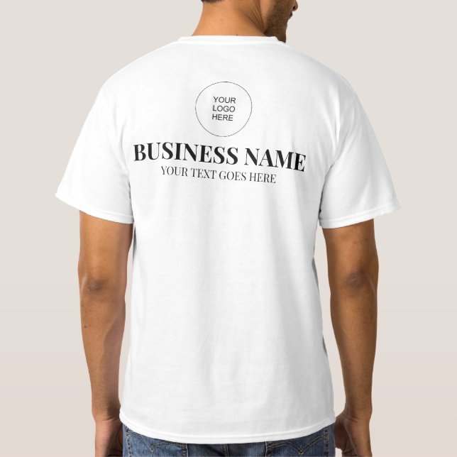 Double Sided Design Print Logo Staff Member Mens T-Shirt (Back)