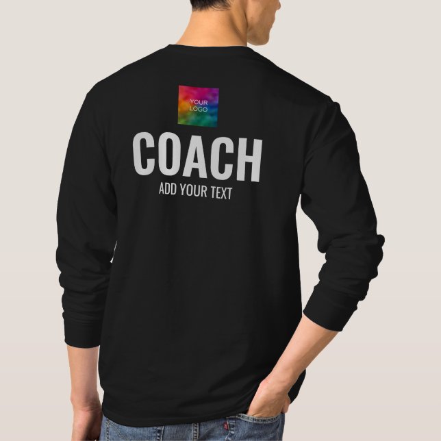 Double Sided Design Print Long Sleeve Mens Coach T-Shirt (Back)