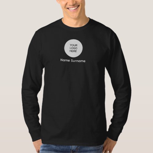 Double Sided Design Your Company Logo Mens Work T_Shirt