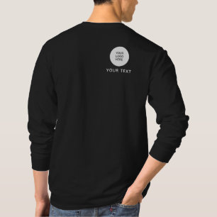 Double Sided Design Your Company Logo Mens Work T-Shirt