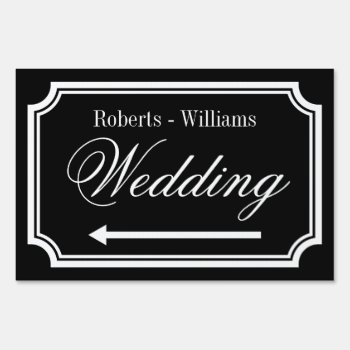 Double Sided Directional Signage Wedding Yard Sign by logotees at Zazzle