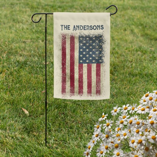 Double Sided Distressed American Flag Signature 