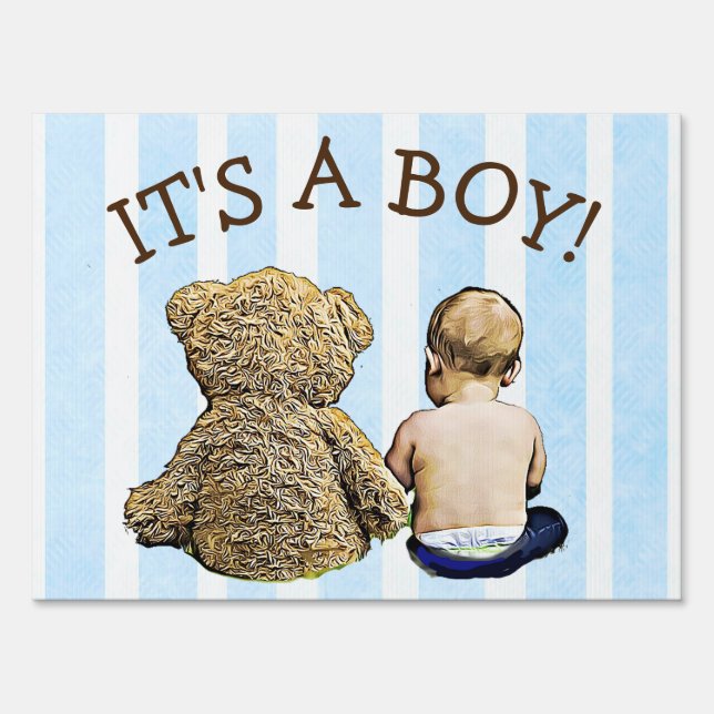 Double Sided Duel Purpose Babys Here Yard Sign (Front)