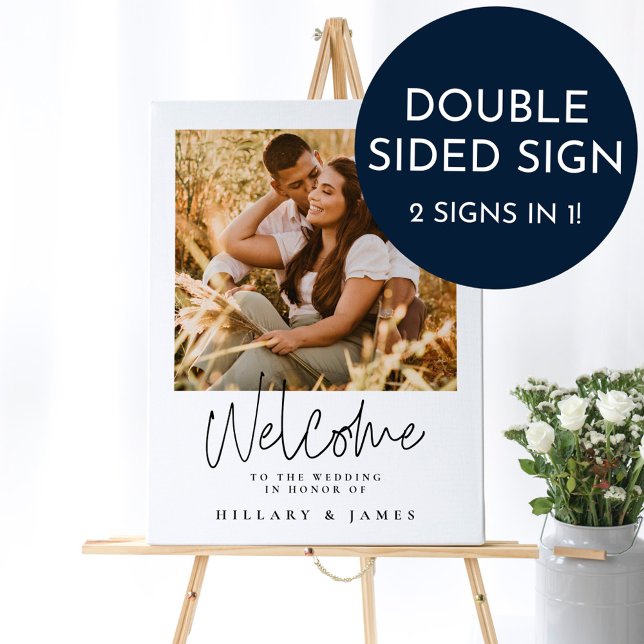 Double Sided Elegant Calligraphy Wedding Welcome Foam Board (Creator Uploaded)