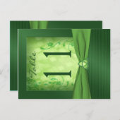 Double-sided Emerald Green Table Number (Front/Back)