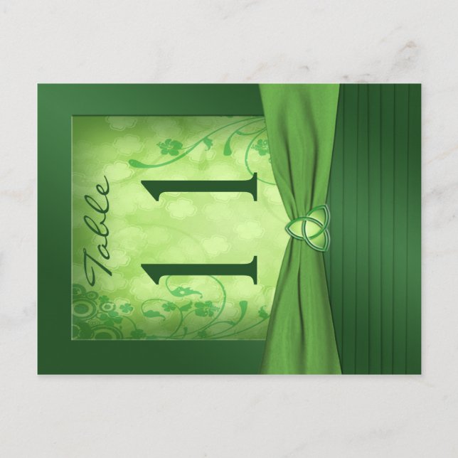 Double-sided Emerald Green Table Number (Front)