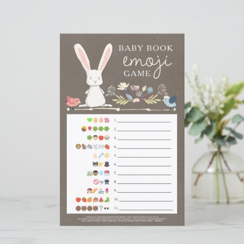 Double Sided Emoji Baby Shower Game A Little Bunny