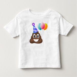 Double Sided Emoji Birthday Poop T-Shirt