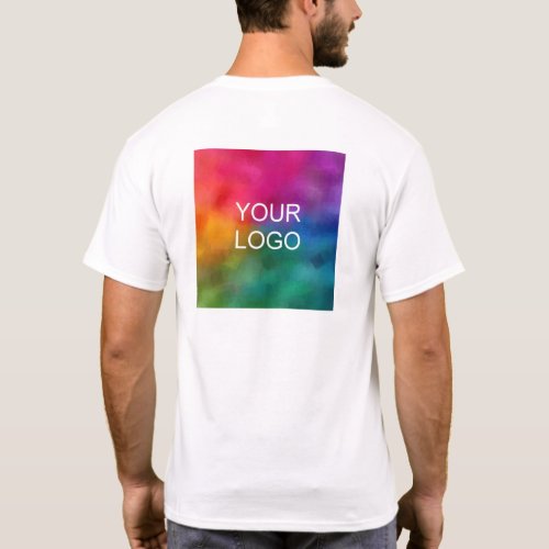 Double Sided Employee Name Logo Mens Business T_Shirt