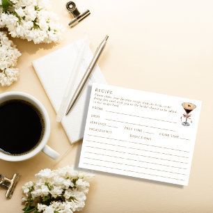 Double Sided Espresso Martini Themed Recipe Card