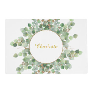 DOUBLE SIDED EUCALYPTUS BRANCH PLACEMAT