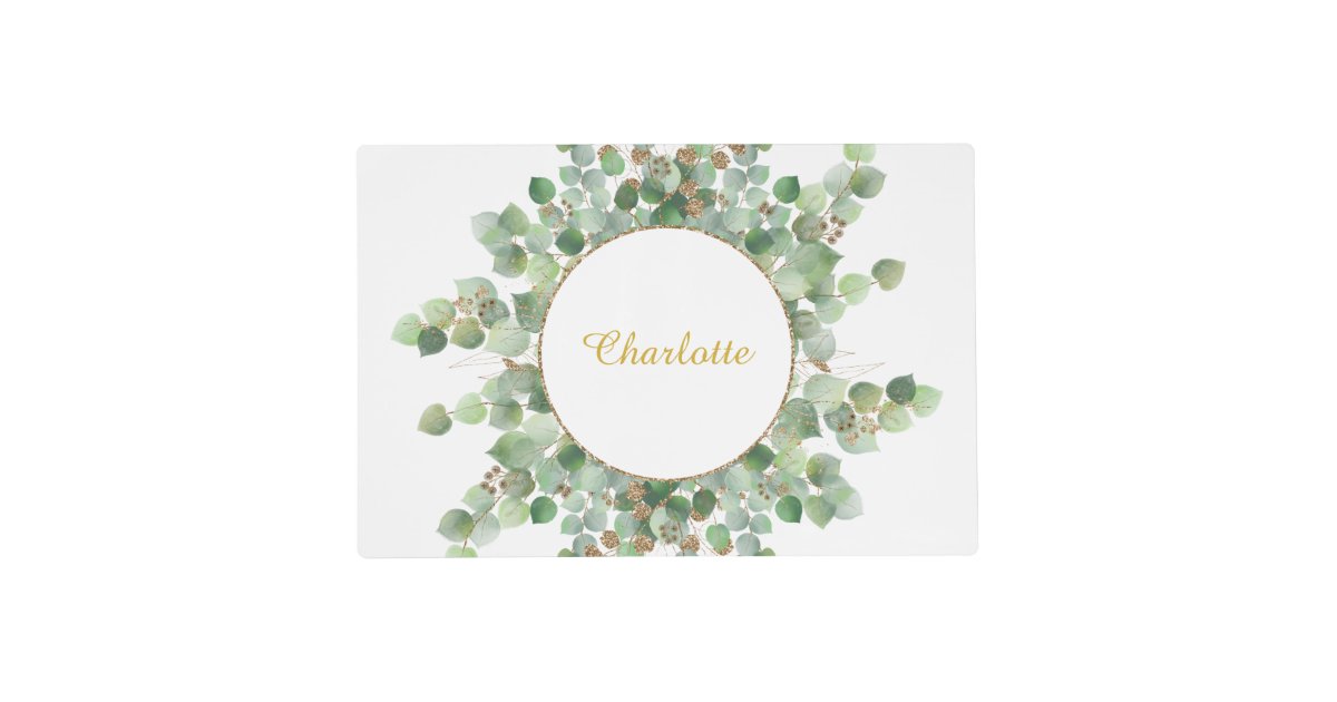 DOUBLE SIDED EUCALYPTUS BRANCH PLACEMAT Zazzle