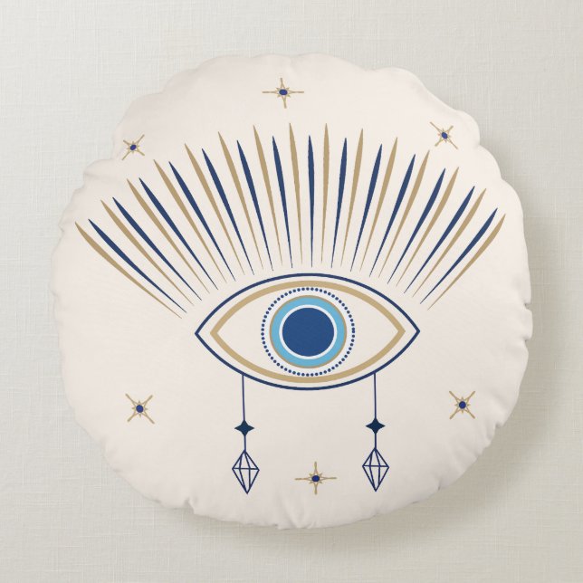 Double Sided Evil Eye  Round Pillow (Front)