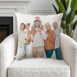 Double Sided Family Photo Throw Pillow