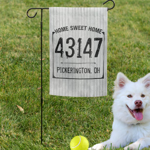 Double Sided Farmhouse Home Sweet Home Zip Code Garden Flag