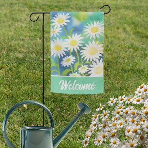Double Sided Field of Spring Daisies Welcome Garden Flag