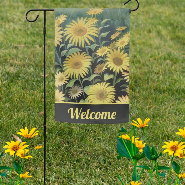 Double Sided Field of Yellow Daisies Welcome  Garden Flag (Creator Uploaded)