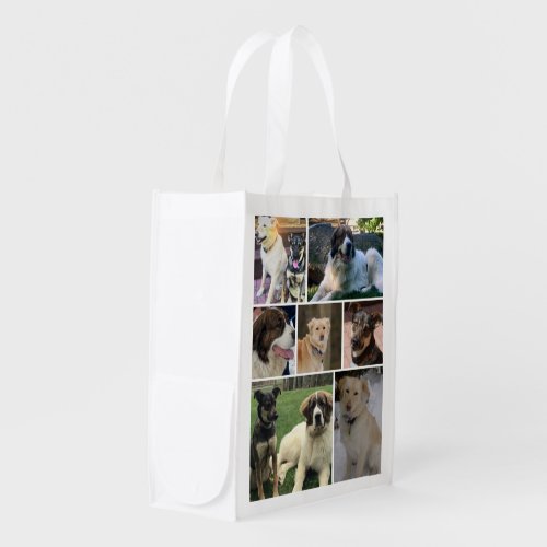 Double_Sided Four Legged Friends Pet Collage   Grocery Bag