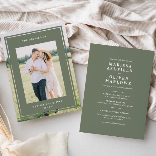 Double_Sided Framed Photo Wedding Website Invitation