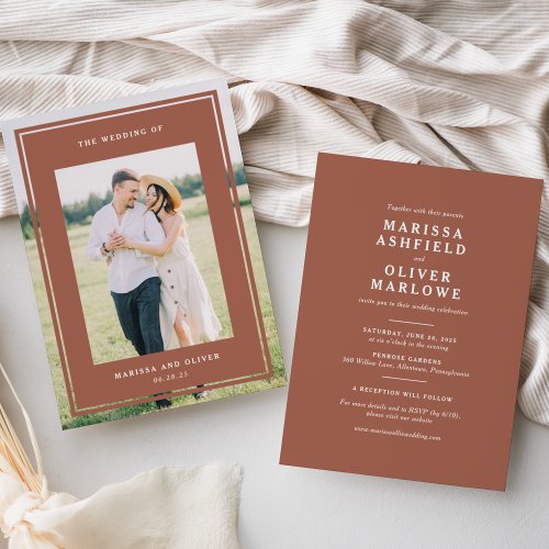  Double_Sided Framed Photo Wedding Website Invitation