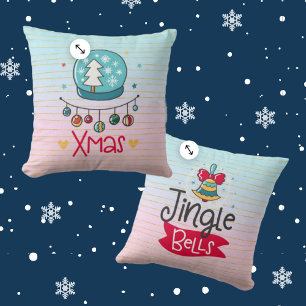 Double-sided funny Christmas throw pillow