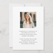 Double Sided Graduation Simple Modern Two Photo Announcement (Back)