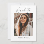 Double Sided Graduation Simple Modern Two Photo Announcement (Front)