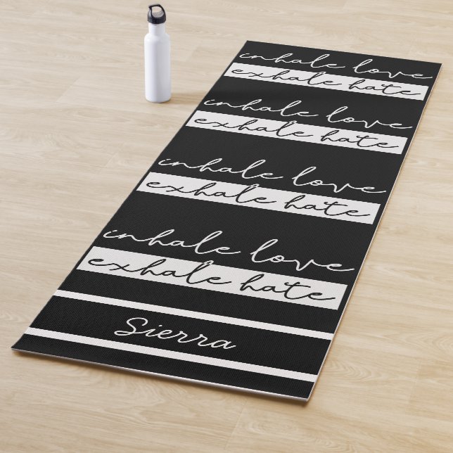 Double Sided Graphic Inhale Love Exhale Hate Yoga Mat (In Situ)